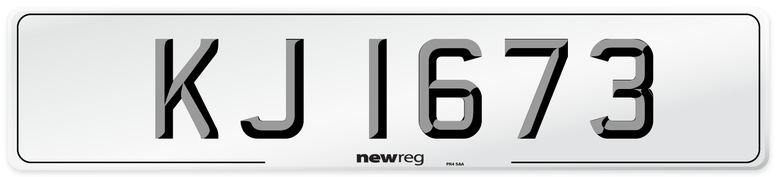 KJ 1673 Number Plate from New Reg